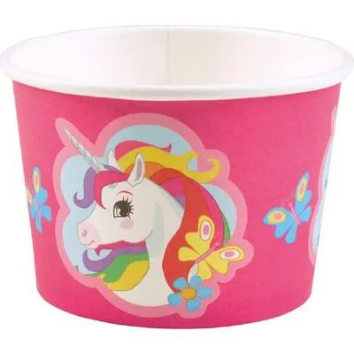 Papírové misky na zmrzlinu Unicorn, 8 kusů