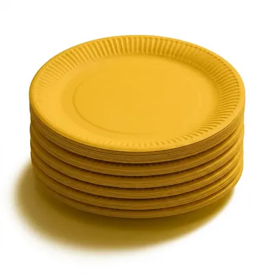 Papírový tácek 23 cm zářivě žlutý 8 ks