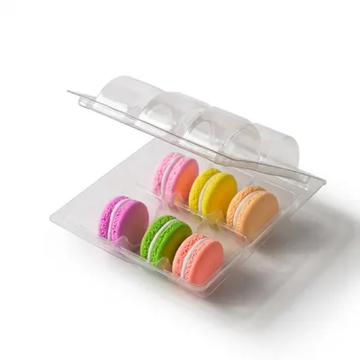 Transparentní box na makronky, na 6 kusů