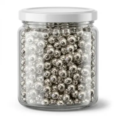 Cukrové perly stříbrné malé 4–5 mm, 50 g