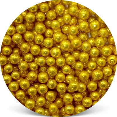 Cukrové perly zlaté střední 6–7 mm, 50 g