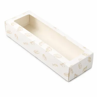 Obdélníková krabice s okénkem bílá 35 x 12 x 6,5 cm