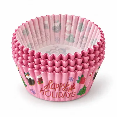 Košíčky na muffiny růžové vánoční 5 x 3 cm 100 ks