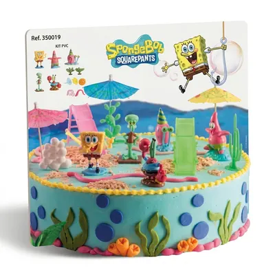 Figurka na dort SpongeBob celé město plastová sada