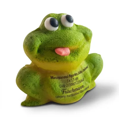 Marcipánová figurka žába zelená 5 x 5,5 cm