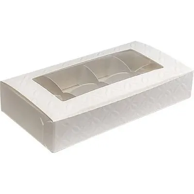 Krabička na pralinky s průhledem a mřížkou 10 ks 16 x 8 cm