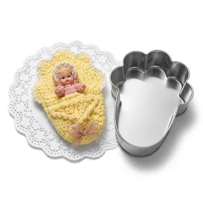 Dortová forma miminko v zavinovačce 27 cm pocínovaný plech