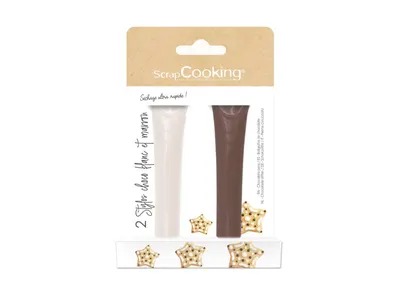 Čokoládová tuba na zdobení bílá a mléčná 2 x 25 g
