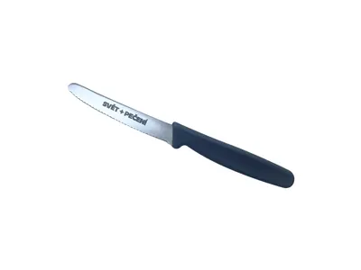 Snídaňový nůž na pečivo se zubatým ostřím, černý, 10 cm