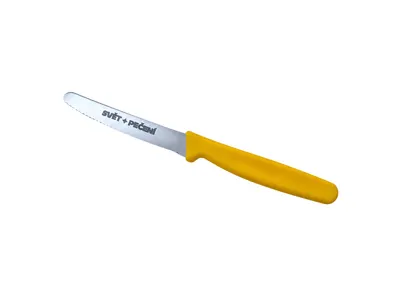 Snídaňový nůž na pečivo se zubatým ostřím, žlutý, 10 cm
