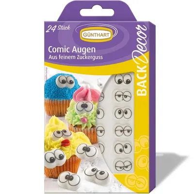 Cukrové oči na cupcakes, 24 ks