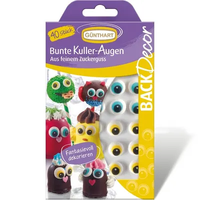 Cukrové oči na cupcakes barevné, 40 ks