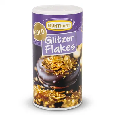 Jedlé zlato třpytivé vločky, zlaté, 50 g