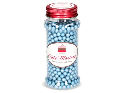 Cukrové perličky měkké, modré třpytivé, 70 g