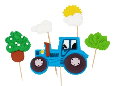 Cukrová dekorace traktor, farma 5 ks