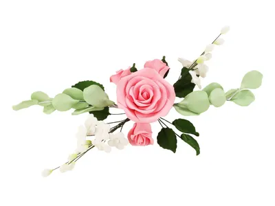 Cukrová květinová vazba růže růžová, 25 cm