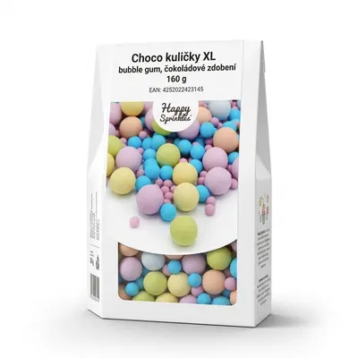 Choco kuličky XL bubble gum, čokoládové zdobení 160 g