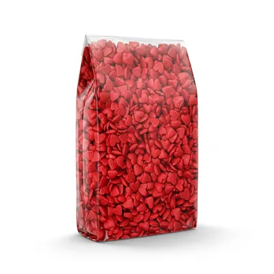 Cukrové zdobení červená srdíčka, 1 kg