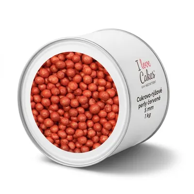Cukrovo-rýžové perly červené 5 mm 1 kg