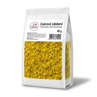 Cukrové zdobení Zlaté pokušení, zlaté cukrové posypy, 80 g