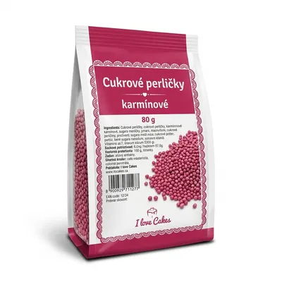 Cukrové perličky karmínové, 80 g