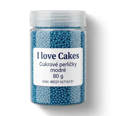 Cukrové perličky modré, 80 g