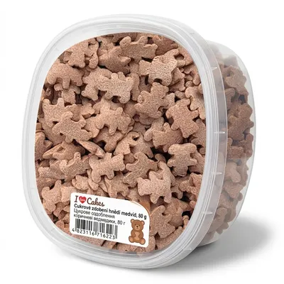 Cukrové zdobení hnědí medvídci, 80 g