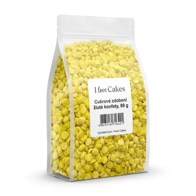 Cukrové zdobení žluté konfety, 80 g
