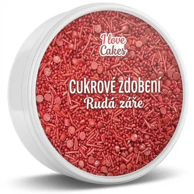 Cukrové zdobení Rudá záře na dort 80 g