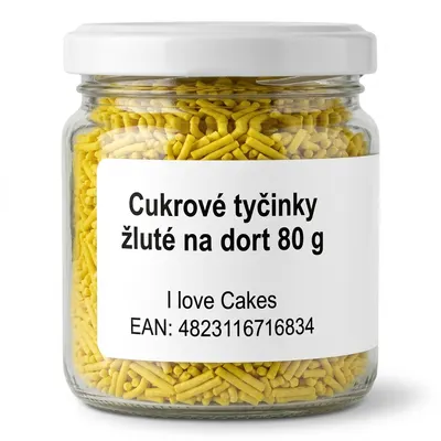 Cukrové tyčinky žluté na dort 80 g