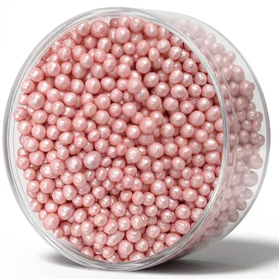 Cukrovo-rýžové perly růžové perleťové 5 mm 80 g