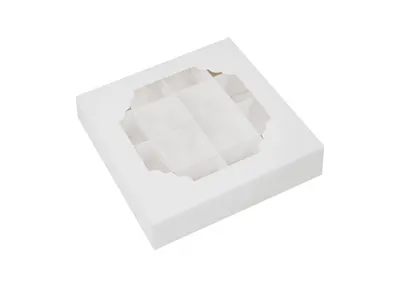 Krabička na pralinky s okénkem 15 × 15 × 3,5 cm, 5 ks