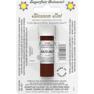 Jedlá prachová barva hazelnut Sugarflair 7 ml