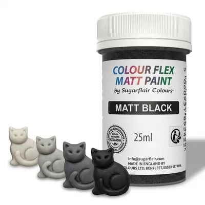 Gelová barva matt black černá Sugarflair 25 g