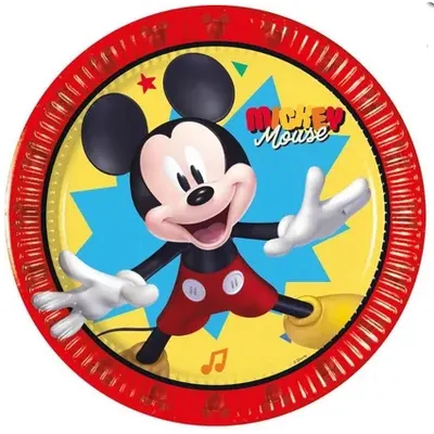 Papírové talířky Mickey Mouse 19,5 cm, 8 ks