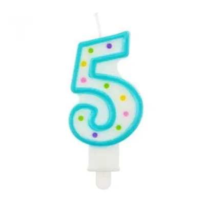 GoDan Svíčka číslice "5" barevná 7,5 cm 1 ks