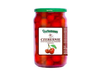 Koktejlové třešně červené v sirupu, 870 g