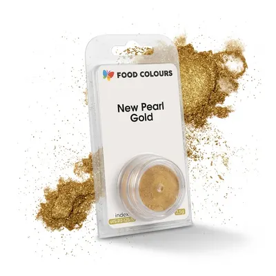 Jedlá prachová perleťová barva New Pearl Gold zlatá 2,5 g
