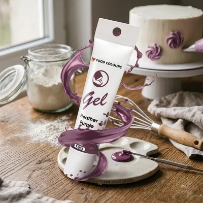 Gelová barva v tubě Food Colours v odstínu Heather Purple pro obarvení dortů, marcipánu a krémů