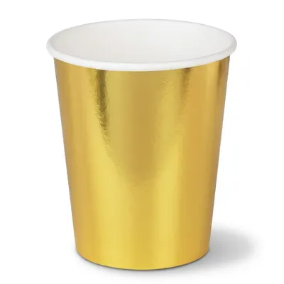 Papírové kelímky zlaté 220 ml, 6 ks