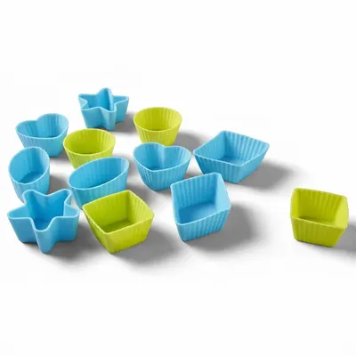 Silikonové košíčky na mini muffiny různé tvary 12 ks