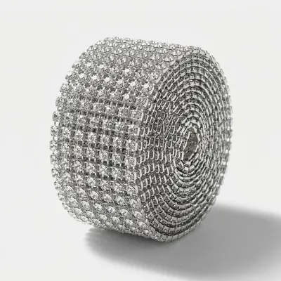 Diamantový pás plastový stříbrný 3 cm x 4,57 m