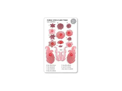 Vypichovače JEM Floral Scrolls & Trims, 8 ks