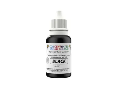 Tekutá potravinářská barva černá Sugarflair 14 ml