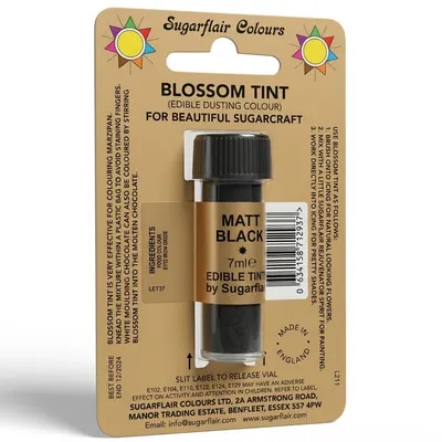 Jedlá prachová barva matt black Sugarflair 7 ml