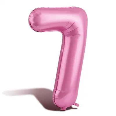 Fóliový balónek číslo sedm růžový, 102 cm