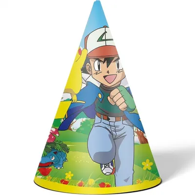 Párty papírová čepička Pokémon, 6 ks