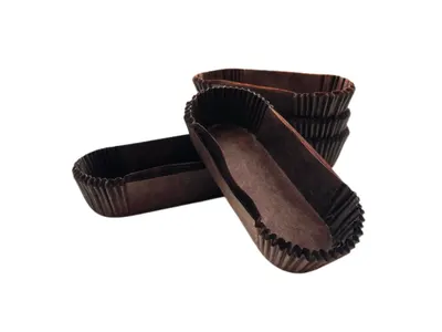 Papírové košíčky na éclair hnědé 40 × 105 × 25 mm, 94 ks