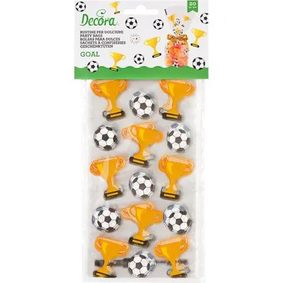 Dárkový sáček na cukroví fotbal 12,5x24 cm, 20 ks