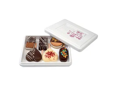 Polystyrenový box na dezerty a čokolády 27,8 × 22,8 × 5,6 cm